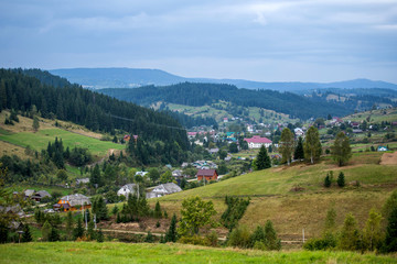 Naklejka premium village in the mountains