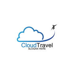 Cloud Travel logo icon design template-vector