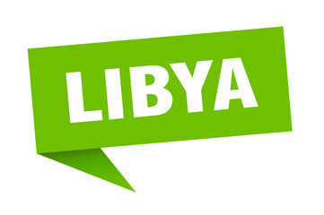 Libya sticker. Green Libya signpost pointer sign