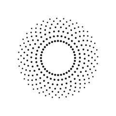Round banner of pixels. Differing halftone ring.