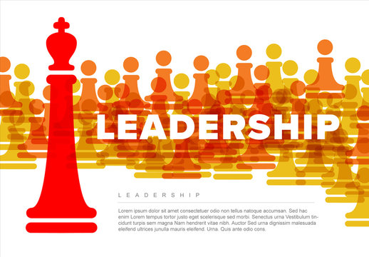 Leadership Concept Infographic with Chess Illustrations