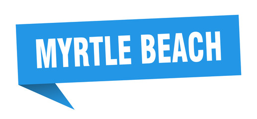 Myrtle Beach sticker. Blue Myrtle Beach signpost pointer sign
