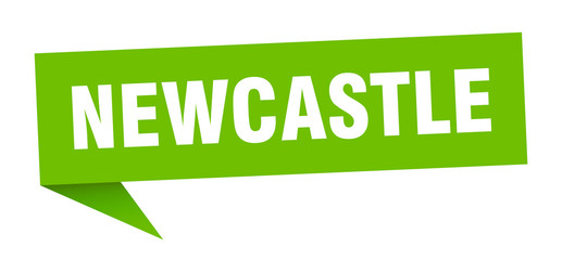 Newcastle sticker. Green Newcastle signpost pointer sign