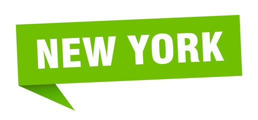 New York sticker. Green New York signpost pointer sign