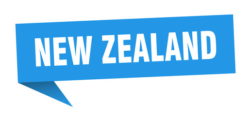 New Zealand sticker. Blue New Zealand signpost pointer sign