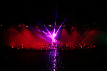 Music fountain water curtain laser