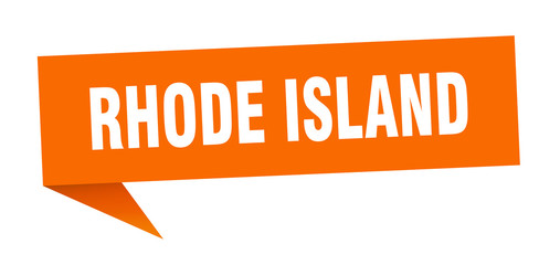 Rhode Island sticker. Orange Rhode Island signpost pointer sign