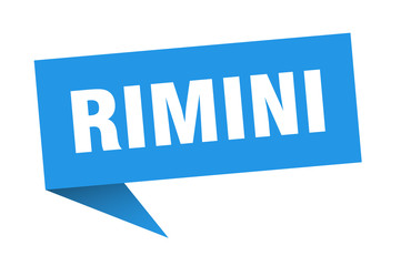 Rimini sticker. Blue Rimini signpost pointer sign
