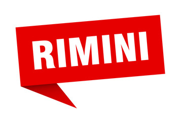 Rimini sticker. Red Rimini signpost pointer sign