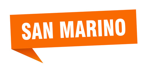 San Marino sticker. Orange San Marino signpost pointer sign