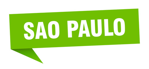Sao Paulo sticker. Green Sao Paulo signpost pointer sign © Aquir