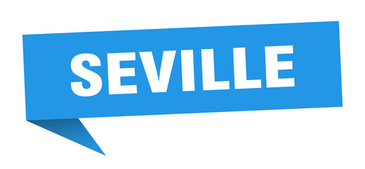 Seville sticker. Blue Seville signpost pointer sign