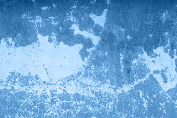 Classic Blue color of the year 2020. background with stains, plaster or putty
