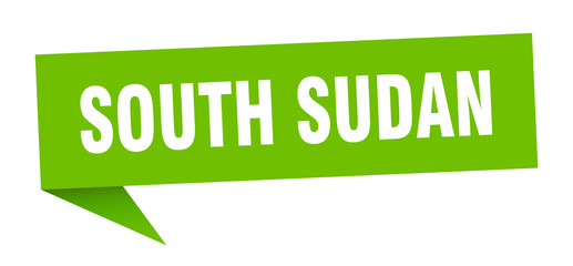 South Sudan sticker. Green South Sudan signpost pointer sign