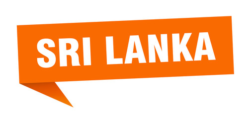 Sri Lanka sticker. Orange Sri Lanka signpost pointer sign