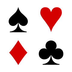 Set of playing card suits icons. Vector illustration