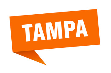 Tampa sticker. Orange Tampa signpost pointer sign