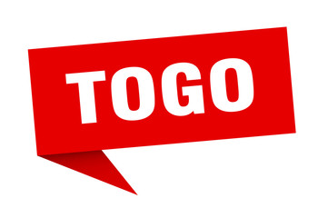 Togo sticker. Red Togo signpost pointer sign