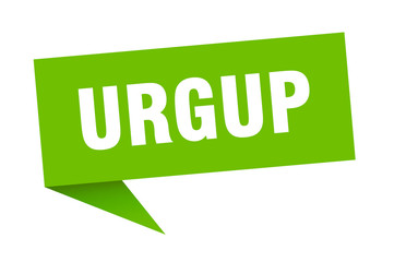 Urgup sticker. Green Urgup signpost pointer sign