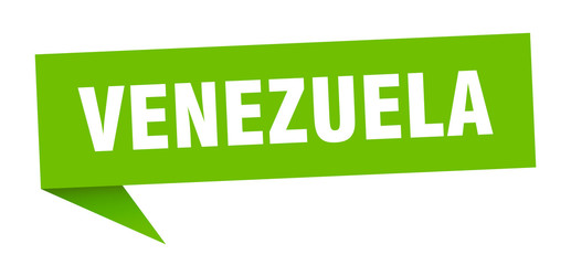 Venezuela sticker. Green Venezuela signpost pointer sign