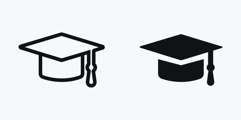 mortarboard vector icon. graduation, knowledge sign symbol. vector illustration eps10