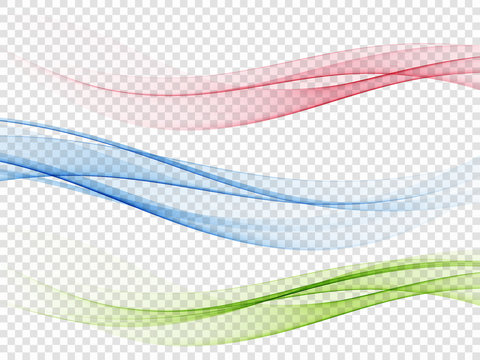 Set of abstract color wave. Color smoke wave. Transparent color wave. Blue, pink, green color. Wavy design.