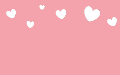 Fototapeta na wymiar Valentines day background with hearts, vector illustration