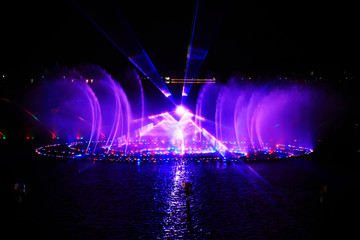 Music fountain water curtain laser
