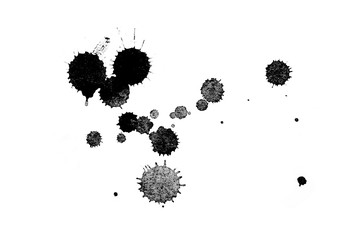 Abstract black ink texture Japan style on a white background.