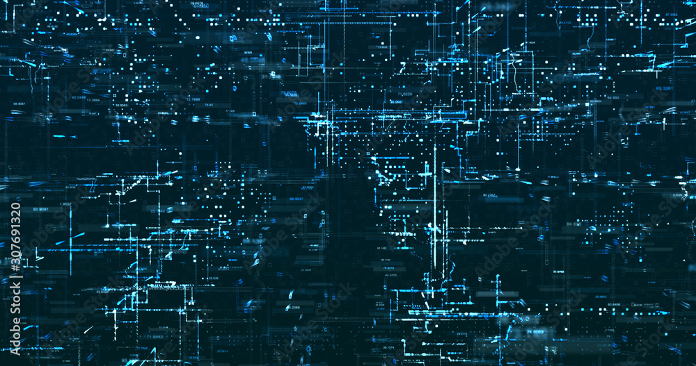 Wall mural abstract digital network data background, 3d rendering