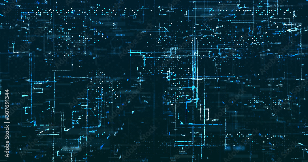 Canvas Prints abstract digital network data background, 3d rendering