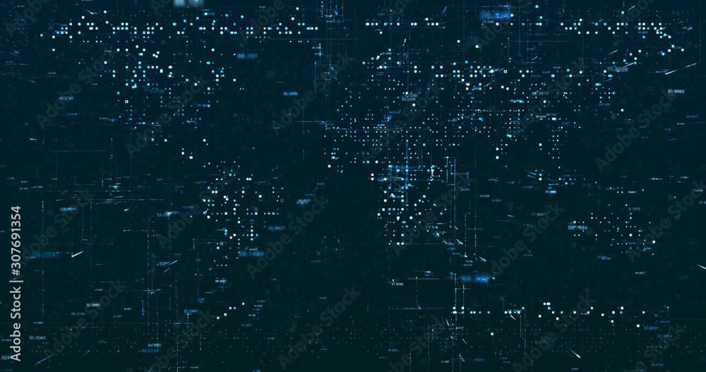 Wall mural abstract digital network data background, 3d rendering