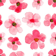 Flower watercolor seamless pattern background design. Vector illustration.