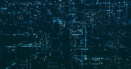 Abstract digital network data background, 3D rendering