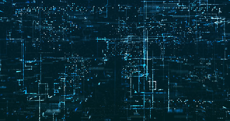 Abstract digital network data background, 3D rendering