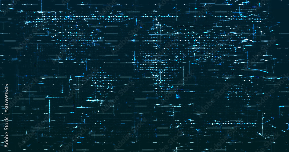 Wall mural abstract digital network data background, 3d rendering