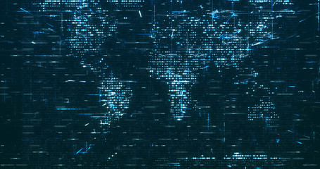 Abstract digital network data background, 3D rendering