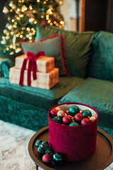 christmas tree decoration ball velvet gift box