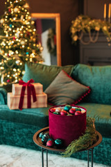 christmas tree decoration ball velvet gift box