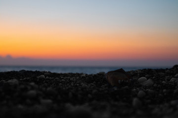 purple orange red sunset at the beach