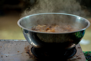  Boiling food and white smoke