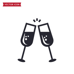 Champagne icon. Vector black symbol.