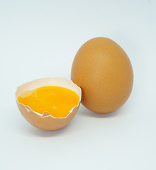 organic eggs isolated on white background