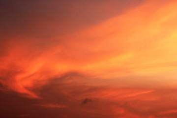 Orange-red sky during the twilight period.