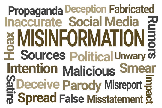 Misinformation Word Cloud On White Background