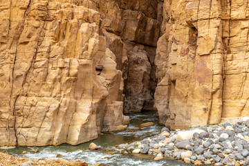 Wadi Mujib canyon. Wadi al Mujib reserve, Jordan.