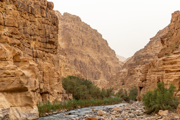 Fototapeta na wymiar Wadi Mujib canyon. Wadi al Mujib reserve, Jordan.