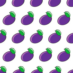 Seamless plum pattern.Vector illustration.Template for print, textile,wallpaper cover and design.