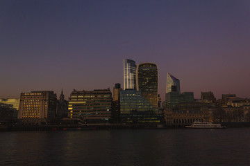Obraz na płótnie Canvas The City of London from Across the River Thames