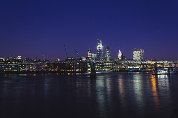 Fototapeta na wymiar The Millenium Bridge and the City of London